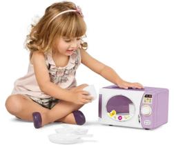 Microondas Infantil Kit Micro-ondas Completo Com Som e Acessórios Brinquedo Para Crianças +3 Anos