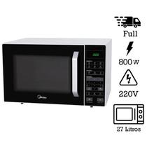 Microondas Midea MXSA27P2 Premium 27L 800W Funções Programadas Branco Preto 220V