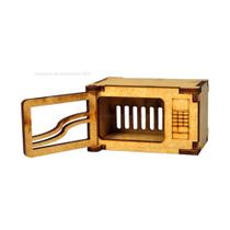 Microondas P/ Casa de Boneca com Portas Que Abrem 6x4x3,5 Laser Mdf Cru