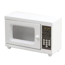 Microondas para cozinha Dollhouse em escala 1:12 de madeira branca Microondas para cozinha Dollhouse em escala 1:12 de madeira branca