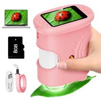 Microscópio Alotwan Kids Digital com zoom 1000X com cartão SD de 8 GB