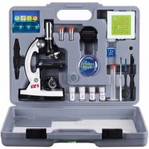 Microscópio AmScope 120X-1200X para Iniciantes - Kit STEM com 52 Peças