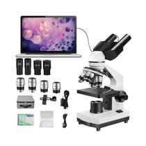 Microscópio Binocular Adulto 40X-5000X Com Iluminação LED Para Laboratório Doméstico E Educação