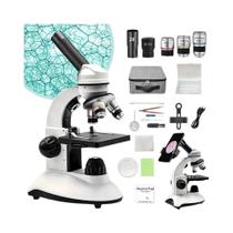 Microscópio Biológico Monocular De Metal Com LED Duplo Para Crianças, Adultos E Estudantes, Aumento