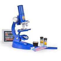 Microscópio Brinquedo Infantil Iniciante com LED e Kit Exploração
