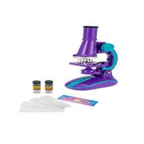 Microscopio brinquedo laboratorio ciencias led 100x 200x 450x roxo