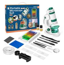 Microscópio ciência toy Kit 60-180x didatico Luz LED
