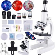 Microscópio Composto Herwicm 40X-2000X para Crianças - Kit de Lâminas Incluso