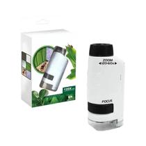 Microscópio de Bolso Portátil para Crianças (60-120x) com LED - Kit de Brinquedos Científicos