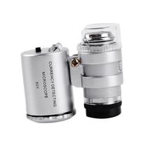 Microscópio de bolso SEWACC, ampliação de 60x com luz LED