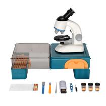 Microscópio De Crianças 100x 400x 1200x Educacional - Branco