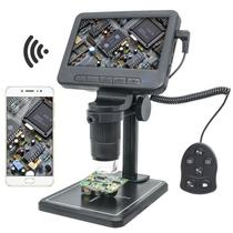 Microscopio Digital 1000x tela grande de 5.0 Polegadas wifi para manutenção de celulares, placas, aula praticas, biologia, fisica, quimica