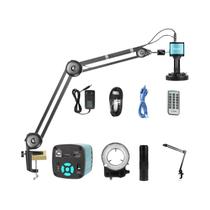 Microscópio Digital 4K 2K 1080P 60FPS HDMI USB VGA Câmera 150X Microscópio Industrial Com Suporte