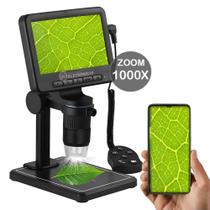 Microscópio Digital 5, 8 LEDs, Zoom 1000x e Controle Remoto Visualização Precisa LE2070