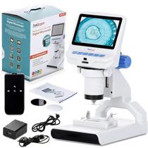 Microscópio Digital Amscope DM140 com Tela LCD HD de 4,3 Polegadas e LED