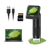 Microscópio digital APEXEL portátil 800X com tela LCD de 2”