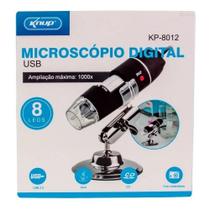 Microscópio Digital KNUP KP-8012 8 Luz LEDs Ampliação Máxima de 1000