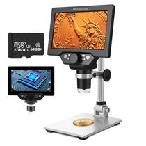 Microscópio digital LCD UF-TOOLS, 7 polegadas, 12 MP, 1200 x, ampliação