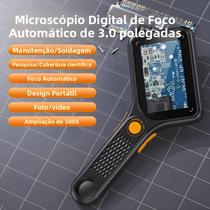 Microscópio Digital Portátil Com Ampliação De 500x, Tela Colorida IPS De 3.0 Polegadas, Autofoco,
