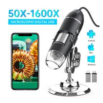 Microscópio Digital USB para Celular com Lupa e Zoom 1600x