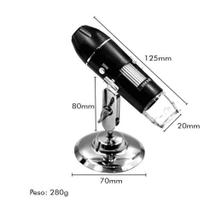 Microscópio Digital USB Profissional com Zoom 1600x e Câmera Integrada