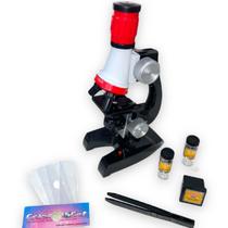 Microscopio Educacional 100X 400X 1200X Vermelho - Qc