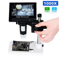 Microscópio Eletrônico Com Luz de Apoio e Zoom Até 1000x Tela LCD 4.3" Excelente Resolução - 31001 - Jiaxi