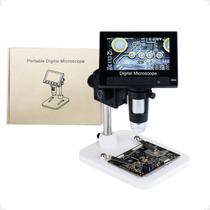 Microscópio Eletrônico Digital USB VGA DM4 2MP 500,1000X 4,3 Lupa Digital Potente Desempenho LCD