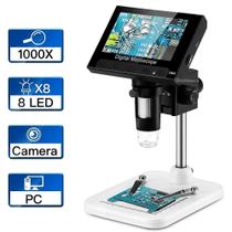 Microscópio Eletrônico Tela LCD 4.3 Polegadas e Até 1000x de Ampliação Com Luz Auxiliar - 31001