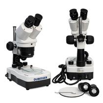 Microscópio estereoscópio binocular aumento de 20x à 80x e iluminação de 1w