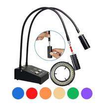 Microscópio Gringoo 6W com Dupla Luz LED e Anel de Luz de 64 LEDs - Gooseneck