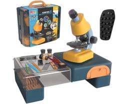 Microscopio Infantil Educacional com Mala Mesa e Kit aprendizado