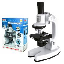 Microscópio Infantil Educativo Com Aumento 200x 600x 1200x E Iluminação LED E Suporte De Celular