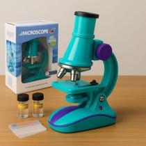 Microscópio Infantil Portátil 100x 200x 450x LED Educativo