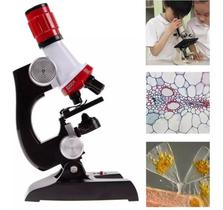 Microscópio Monocular Até 1200 Vezes Acadêmico Escolar + Kit Ciência Educação Experimento Molecular Celula - Cancri