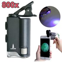 Microscopio Portatil Lupa Celular Zoom 60x a 100x Luz Uv E Branca GT319 Lorben