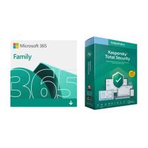 Microsoft 365 Family 1 licença para até 6 usuários, Assinatura 12 meses + Kaspersky Antivírus Total Security, 5 disp