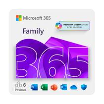 Microsoft 365 Family 6 usuários 1TB one drive cada - 12 Meses