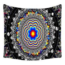 Microtecido de parede de mandala preta de tapeçaria 150x150cm