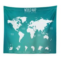 Microtecido de parede Tapeçaria World Map 150x130cm para quarto Microtecido de parede Tapeçaria World Map 150x130cm para quarto