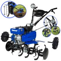 Microtrator Descompactador À Gasolina Tekna TK-90R 212cc 7HP de Potência Motor 4T Completo Profissional de Alta Performance Com 24 Lâminas Cultivadoras Ideal Para Remexer e Afofar Solo Para Plantio