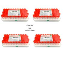 Microtubo De Coleta Vermelho Com 200 Unid + Ativador Kit Coleta 4 Rack
