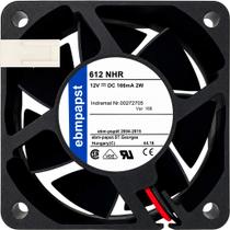 Microventilador 612 NHR 12V 166mA 2W 2 Fios 2P 60X60X25MM B1 Microventilador 612 NHR 12V 166mA 2W 2 Fios 2P 60X60X25MM B1