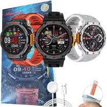 Microwear M Rex4 Relógio Tatico Amoled Chatgpt Gps Smartwatch Original C/Pelicula e Duas Pulseiras