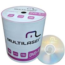 Mídia Gravável DVD-R 16x 4.7GB Multilaser 100 Und. Virgem