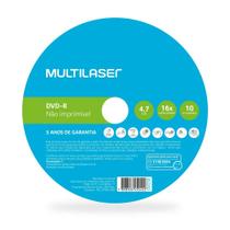 Mídia Multilaser DVD-R 16X 4,7 GB 10un DV038 Shrink Mídia Multilaser DVD-R 16X 4,7 GB 10un DV038 Shrink