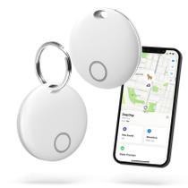Midlocater Air Tracker Tags Key Finder O localizador de itens funciona com o Apple Find My (somente iOS), rastreie sua carteira, chaves, bagagem, bolsas, rastreador de carteira Bluetooth à prova d'água IP67 (branco, pacote com 2)