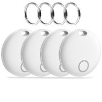 Midlocater Air Tracker Tags Key Finder O localizador de itens funciona com o Apple Find My (somente iOS), rastreie sua carteira, chaves, bagagem, bolsas, rastreador de carteira Bluetooth à prova d'água IP67 (branco, pacote com 4)
