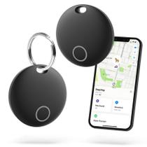 Midlocater Air Tracker Tags Key Finder O localizador de itens funciona com o Apple Find My (somente iOS), rastreie sua carteira, chaves, bagagem, bolsas, rastreador de carteira Bluetooth à prova d'água IP67 (preto, pacote com 2)