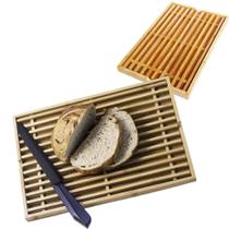 Migalheira Tábua Para Cortar Pães Em Bambu Com Grelha Removível 33x22cm - Ivon